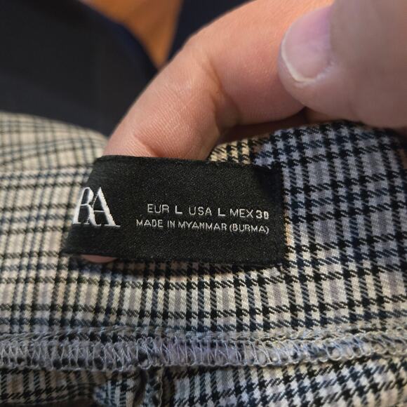 Zara Glen Check Plaid Straight-Leg Pants Women’s Large - Picture 4 of 7